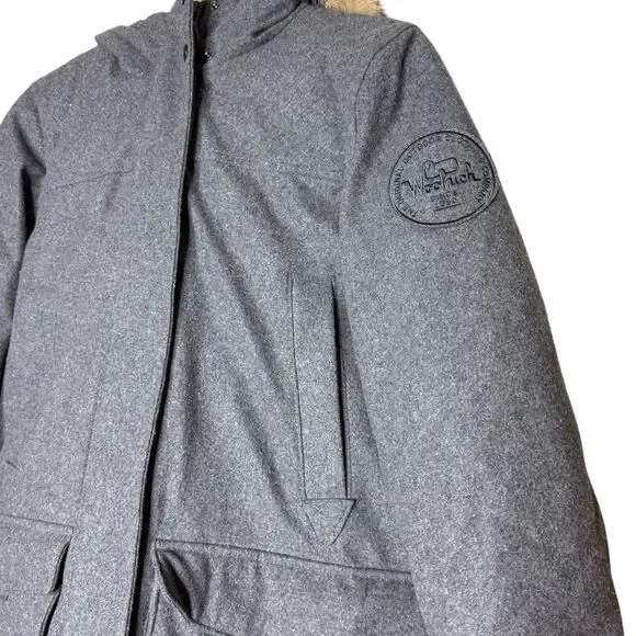 Woolrich Patrol Goose Down Grey Parka Coat Women’s Sz XS